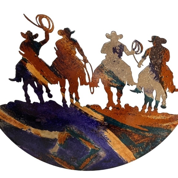 Cowboy Wall Art Window Hanging 8" Suncatcher Southwest Lazart Style - Picture 4 of 6